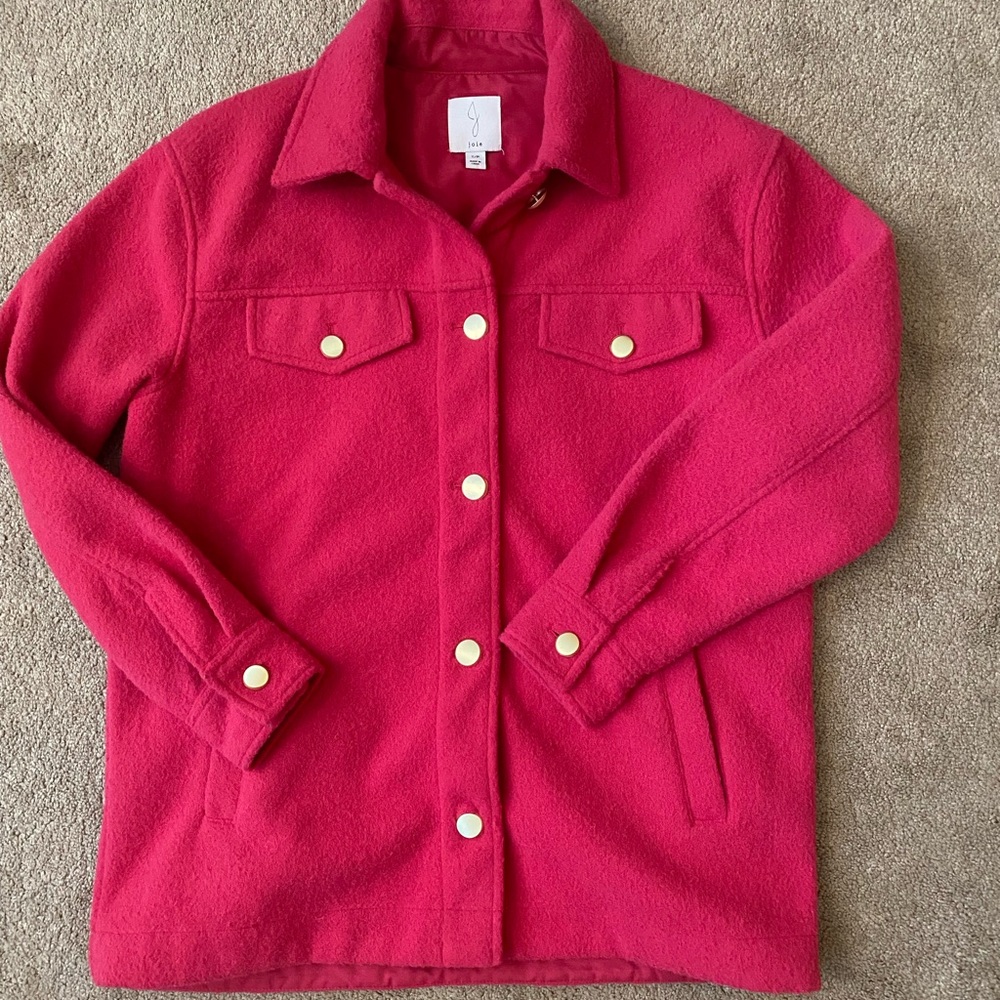 Joie Women's Pink w Gold Buttons Shacket Size SP